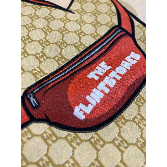 Hanna Barbera Fred Savage T Shirt Adult's Large Navy Blue Fred Flinstone Savage - Picture 6 of 8